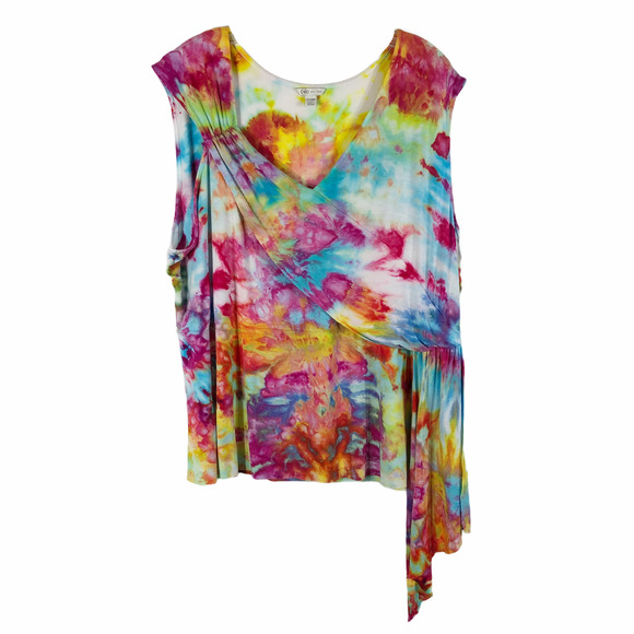 Cato Tops - Cato 22 24 Top Tie Dye Come Alive Sleeveless 396
